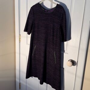 Donna Morgan A-line Dress, Deep Purple & Black